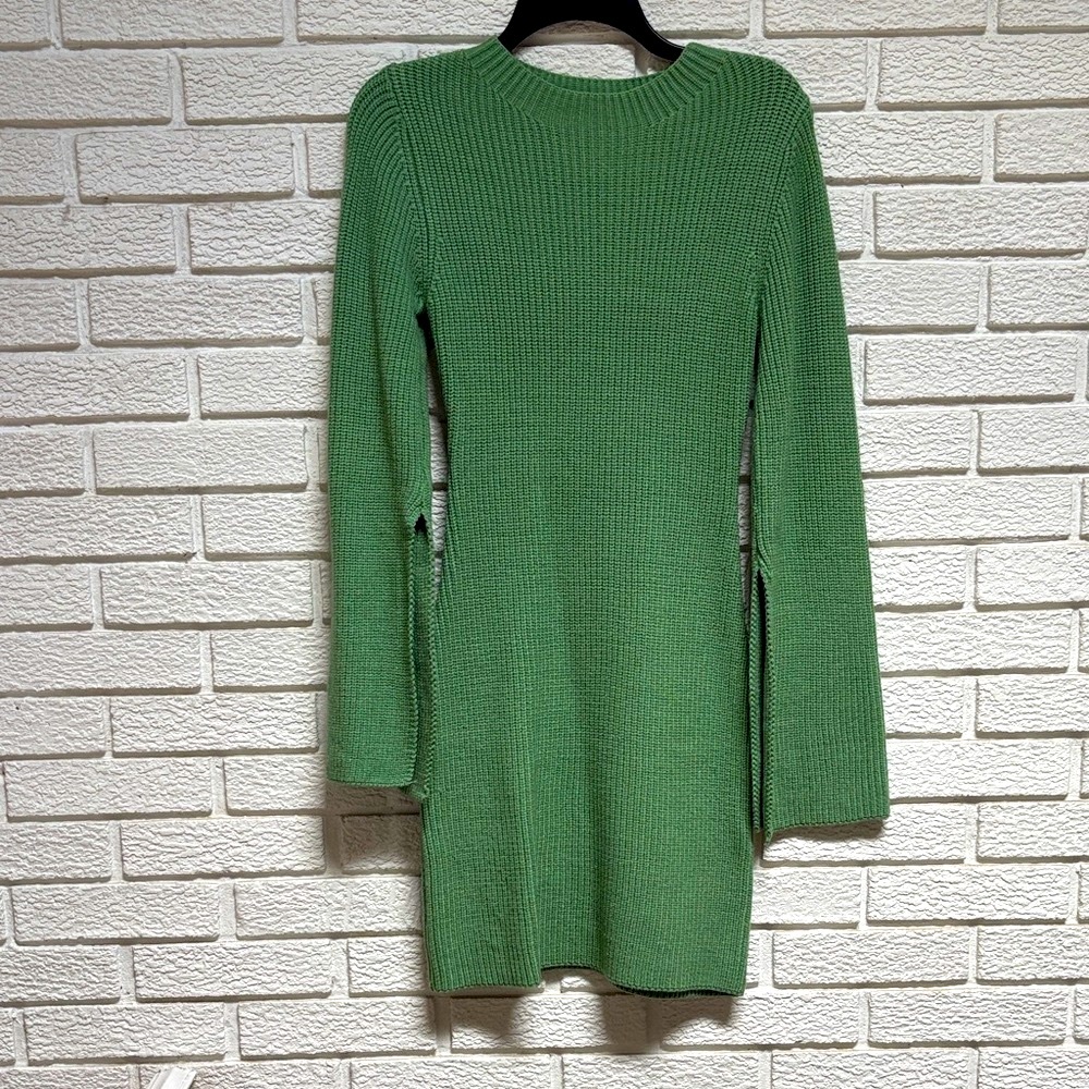 Green Knit Mini Dress